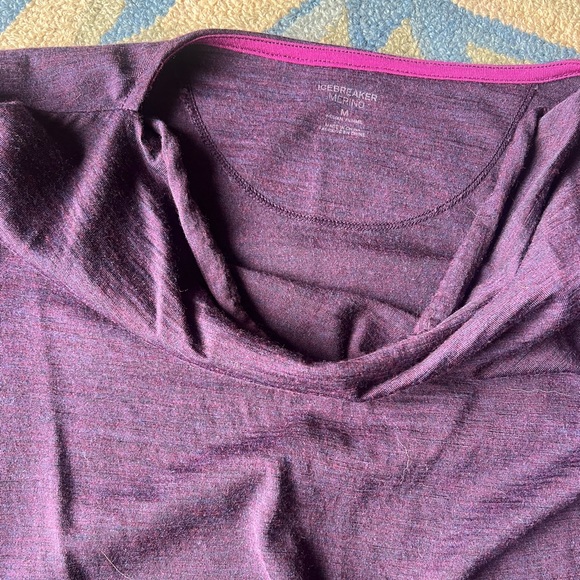 Icebreaker Purple Sheath Dress with Cowl Neck and Cuffed Sleeves - Picture 3 of 4